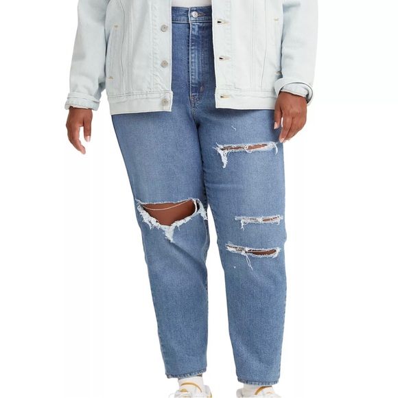 Levi’s High Waisted Distressed Mom Jeans Size 24W plus NWT - Picture 2 of 16